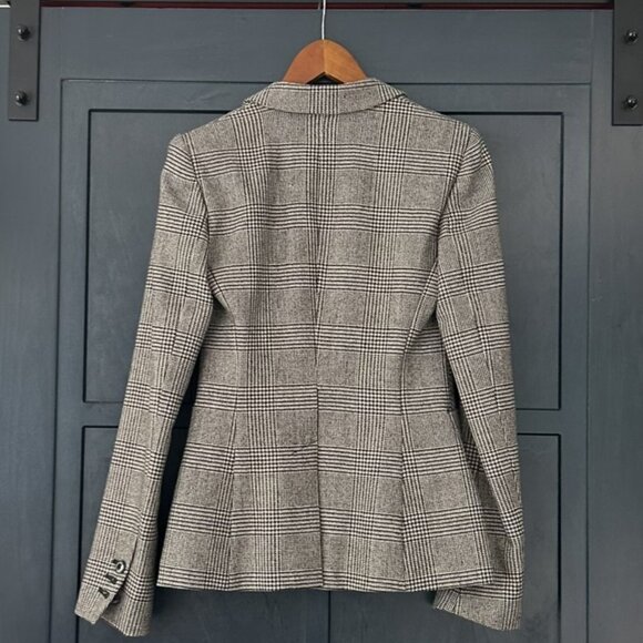 Rachel Zoe Women's 100% Wool Houndstooth Blazer - Gray & Black, Size 2 - Picture 2 of 5